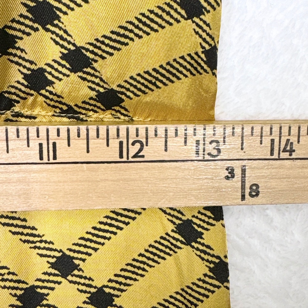 Urban Outfitters Yellow Plaid Ruffle Mini Dress Long Sleeve Mustard Black Small - Picture 6 of 9